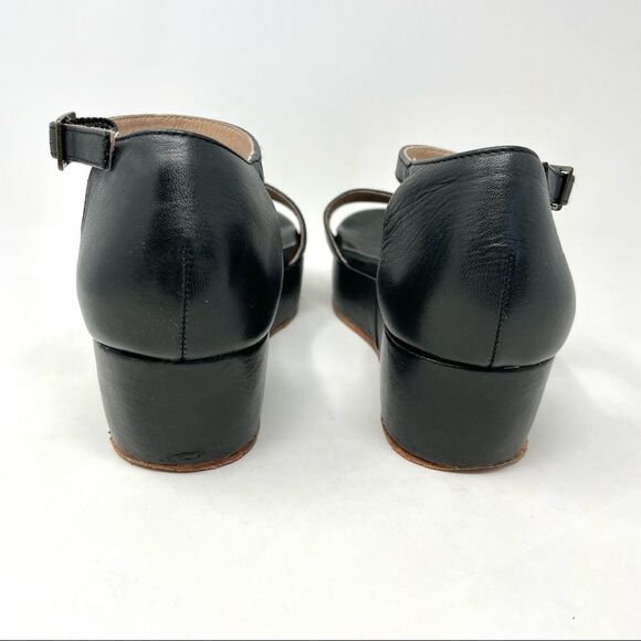 ANTHROPOLOGIE Gee WaWa Protero Black Leather Flatform Sandals Size 9.5 - Picture 7 of 9
